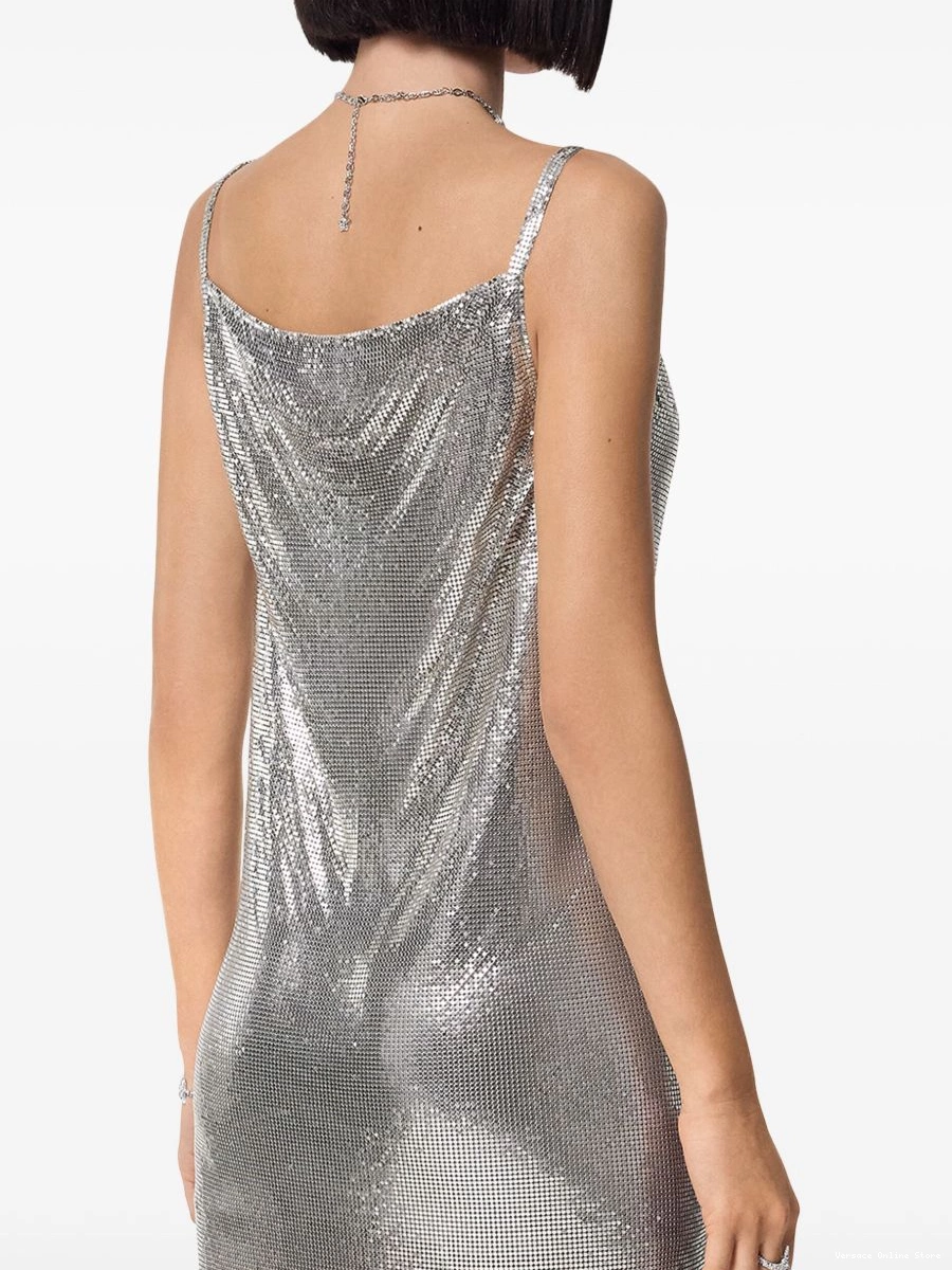 Affordable cowl-neck mini Women mesh Versace dress 0406
